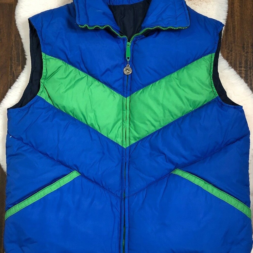 VTG 80s Mens WILLIAM BARRY STRUGGLE GEAR Down Vest